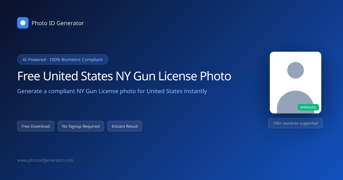 Free United States NY Gun License Photo Generator – AI…